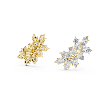 Marquise-Pear Cluster Prong Set Lab Grown Diamond Earring