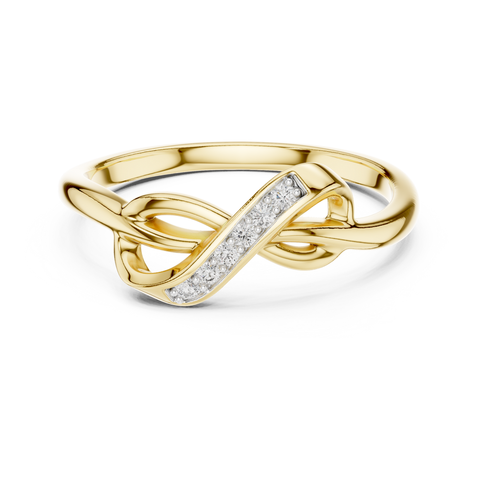 Round Cut Interlocking Knot Pavilion Lab Grown Diamond Ring