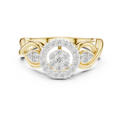 Halo Cluster Swirl Lab Grown Diamond Ring