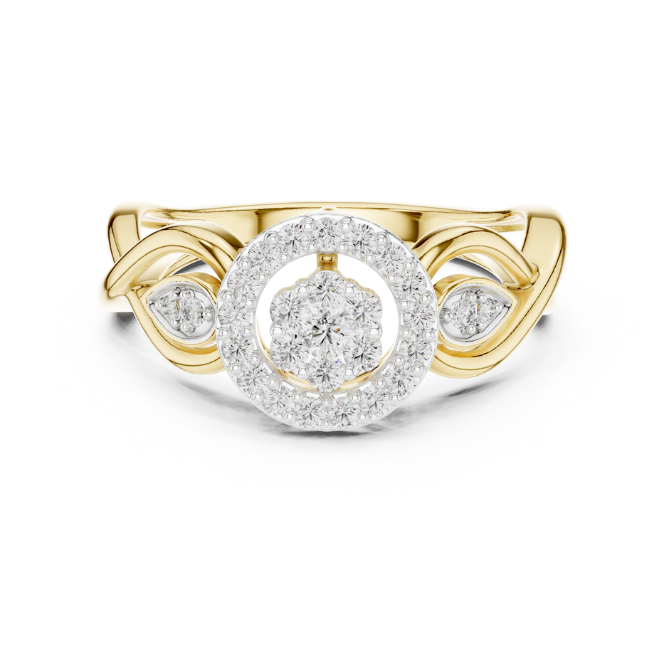 Halo Cluster Swirl Lab Grown Diamond Ring