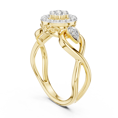 Halo Cluster Swirl Lab Grown Diamond Ring
