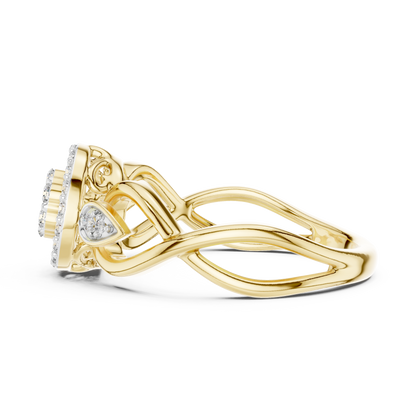 Halo Cluster Swirl Lab Grown Diamond Ring