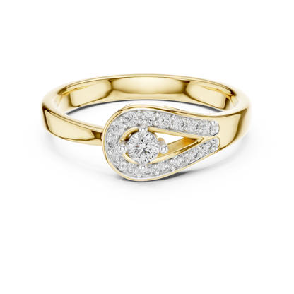 Teardrop Pave Set Halo Lab Grown Diamond Ring