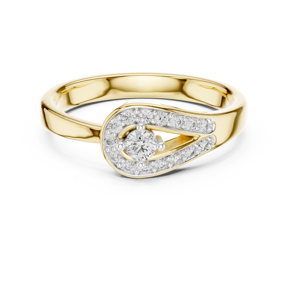 Teardrop Pave Set Halo Lab Grown Diamond Ring