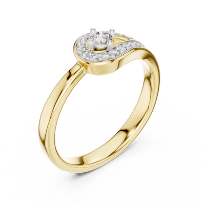 Teardrop Pave Set Halo Lab Grown Diamond Ring