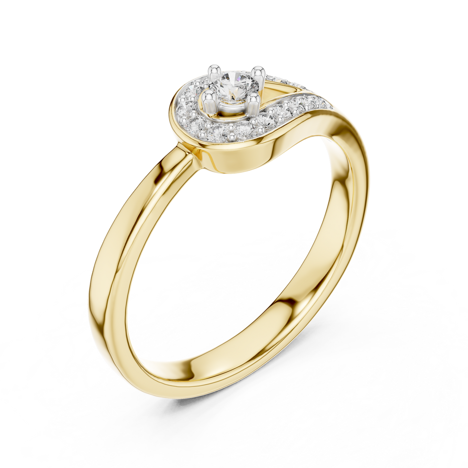 Teardrop Pave Set Halo Lab Grown Diamond Ring