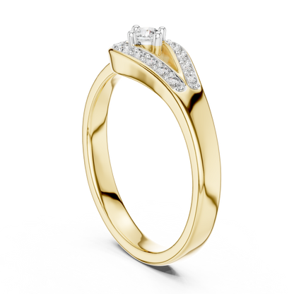 Teardrop Pave Set Halo Lab Grown Diamond Ring