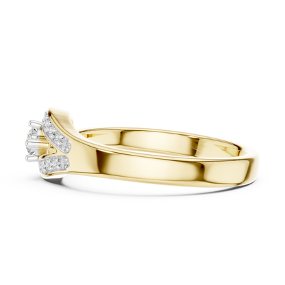 Teardrop Pave Set Halo Lab Grown Diamond Ring