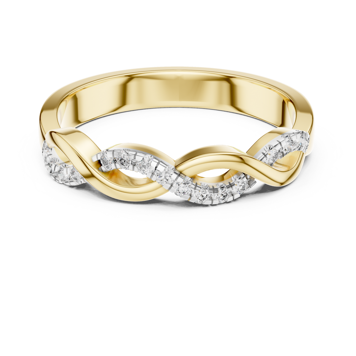 Twisted Infinity Pavilion Lab Grown Diamond Ring