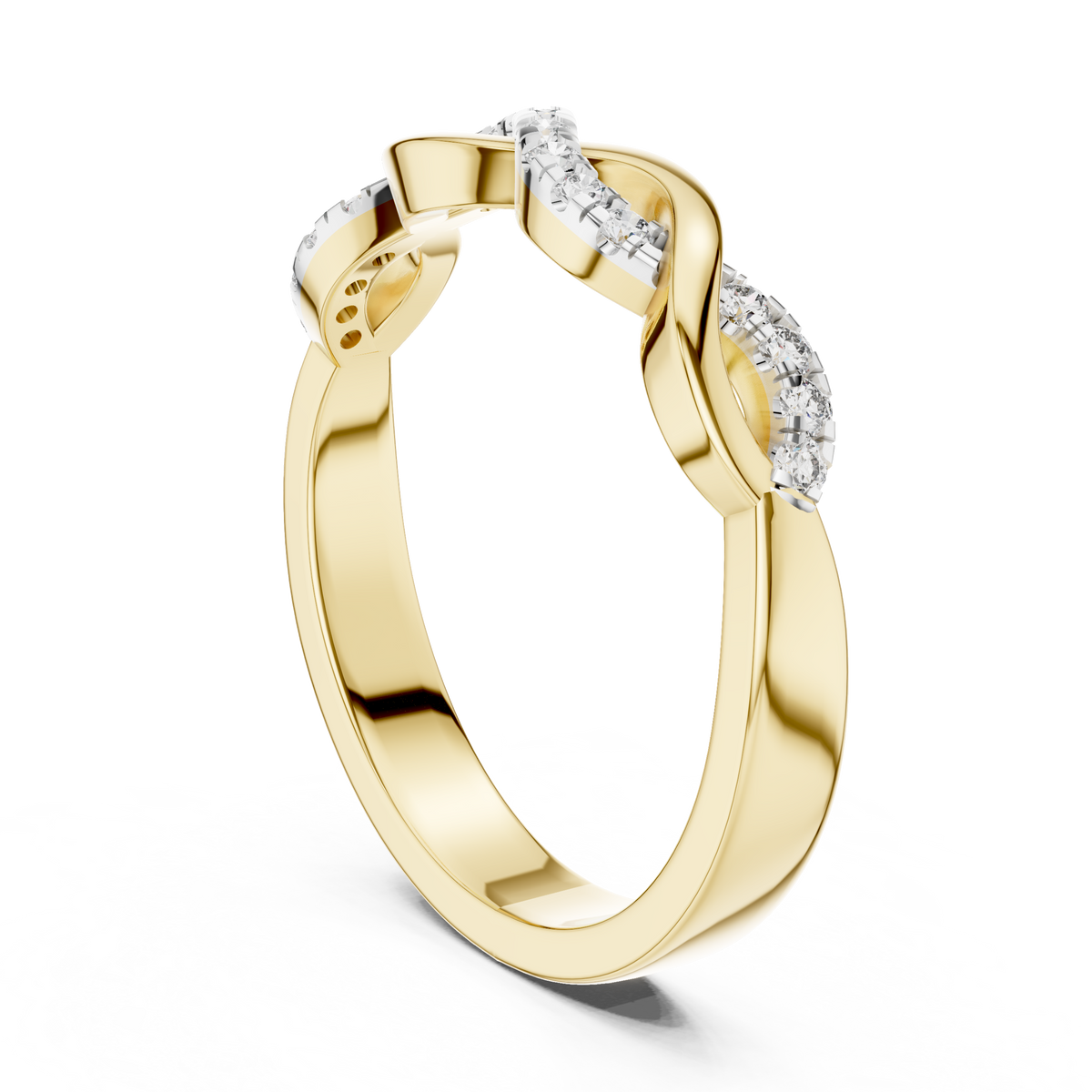 Twisted Infinity Pavilion Lab Grown Diamond Ring