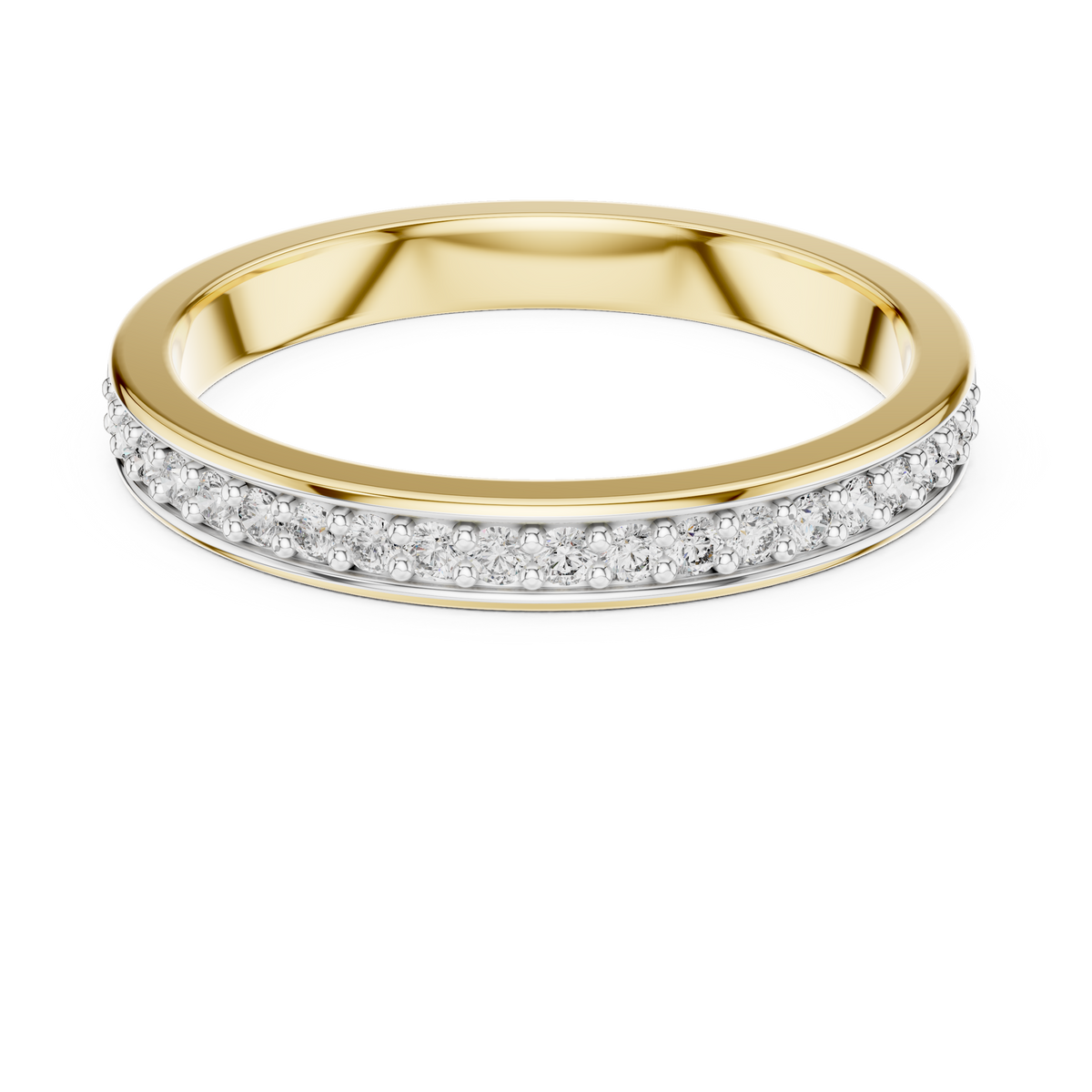 Pave Channel Half Band Lab Grown Diamond Ring