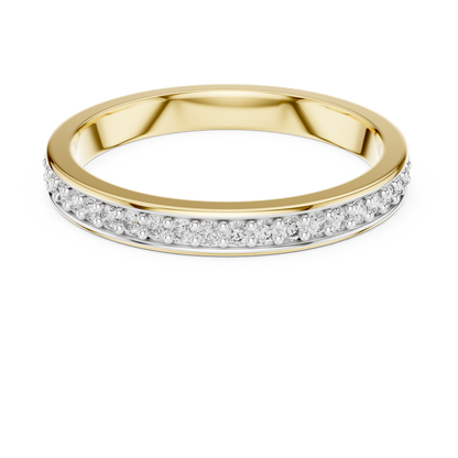 Pave Channel Half Band Lab Grown Diamond Ring