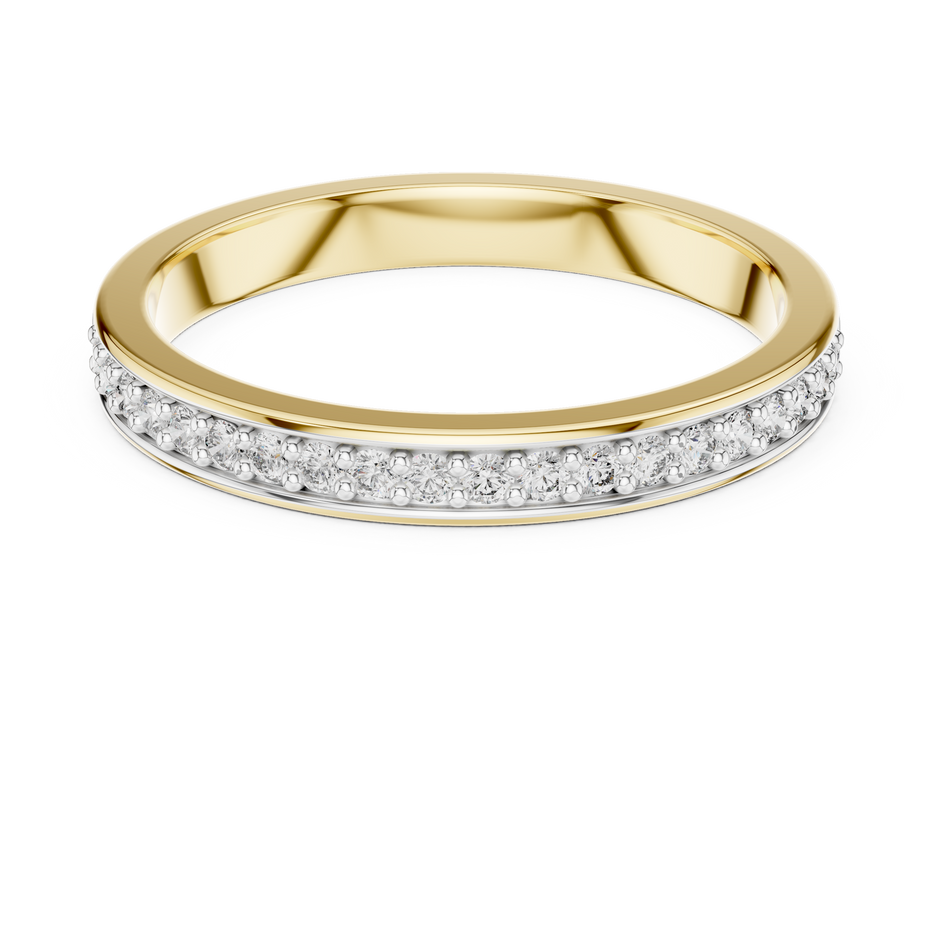 Pave Channel Half Band Lab Grown Diamond Ring