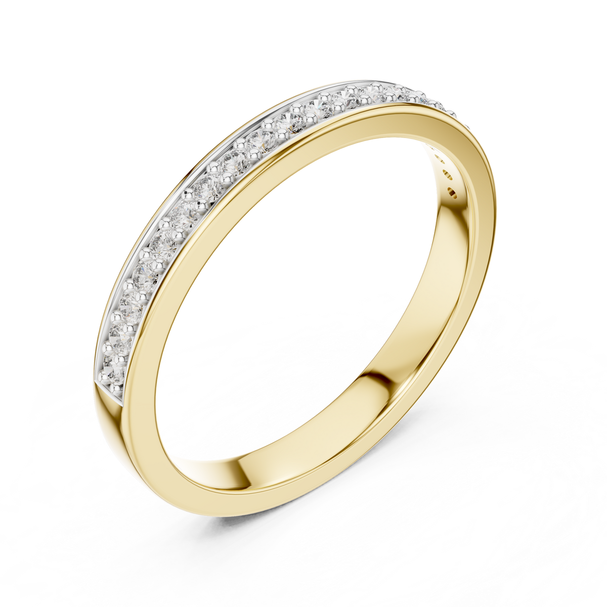 Pave Channel Half Band Lab Grown Diamond Ring