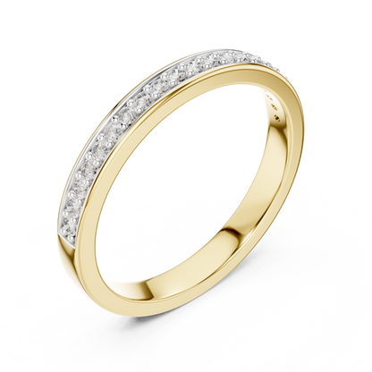 Pave Channel Half Band Lab Grown Diamond Ring