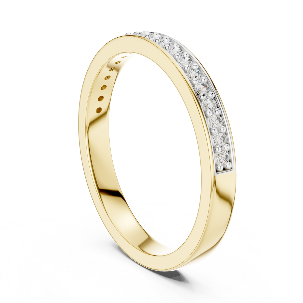 Pave Channel Half Band Lab Grown Diamond Ring