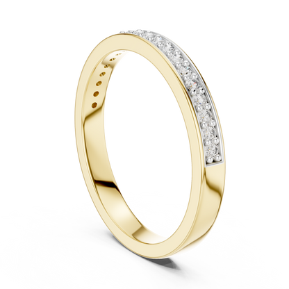 Pave Channel Half Band Lab Grown Diamond Ring