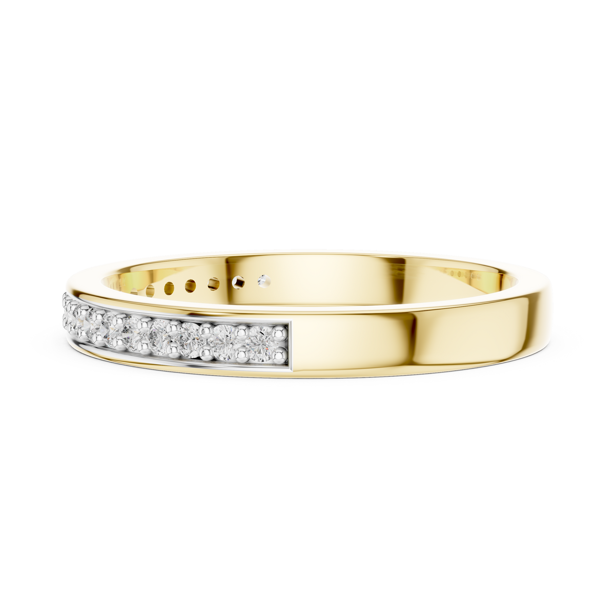 Pave Channel Half Band Lab Grown Diamond Ring