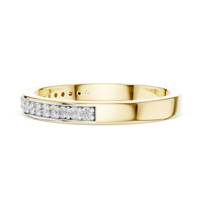 Pave Channel Half Band Lab Grown Diamond Ring