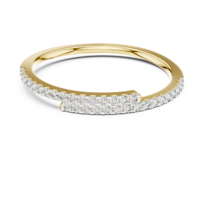 Overlapping Dual Row Pave Set Lab Grown Diamond Ring
