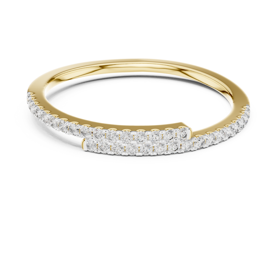 Overlapping Dual Row Pave Set Lab Grown Diamond Ring