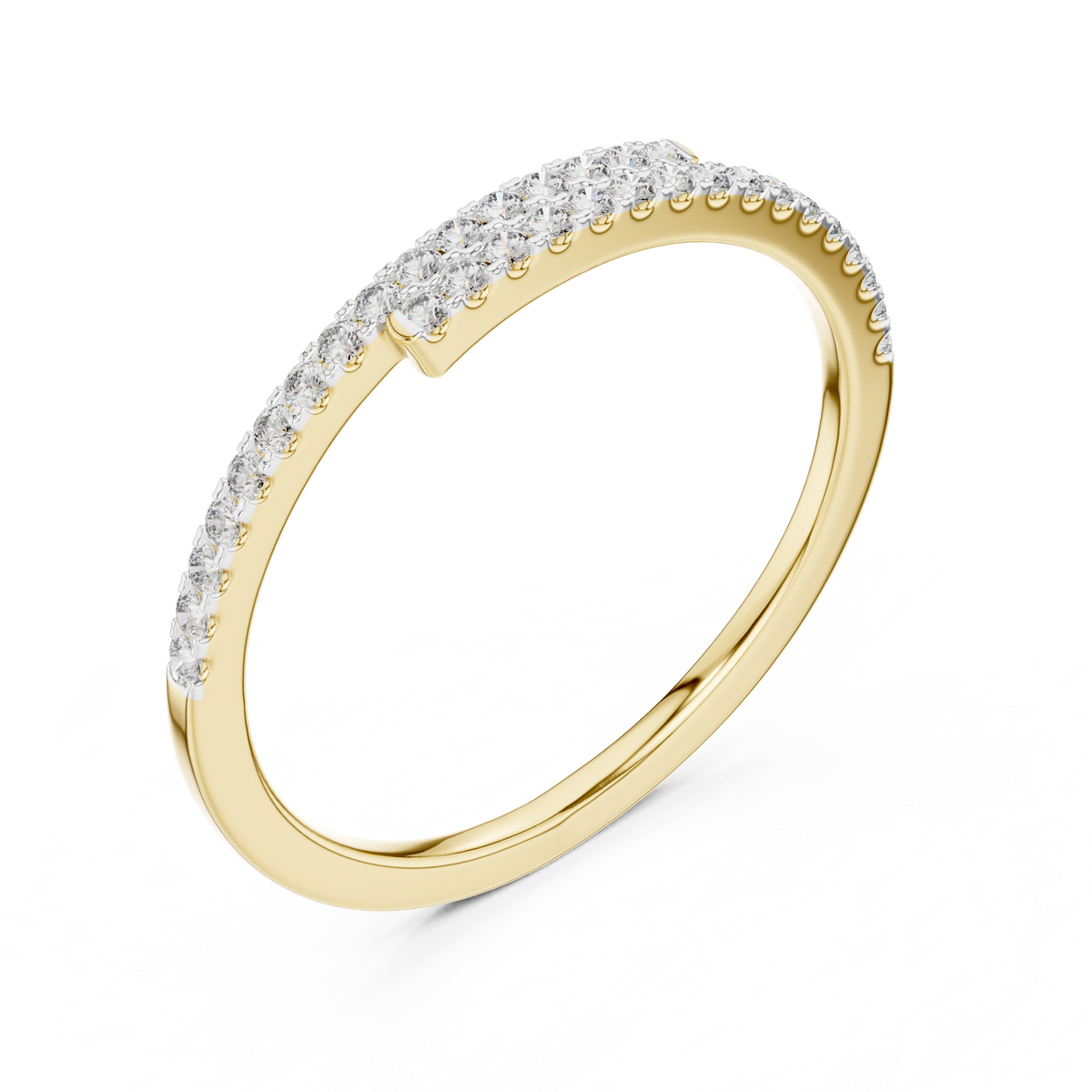 Overlapping Dual Row Pave Set Lab Grown Diamond Ring