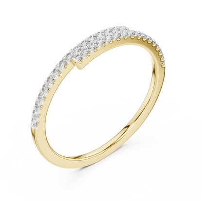 Overlapping Dual Row Pave Set Lab Grown Diamond Ring