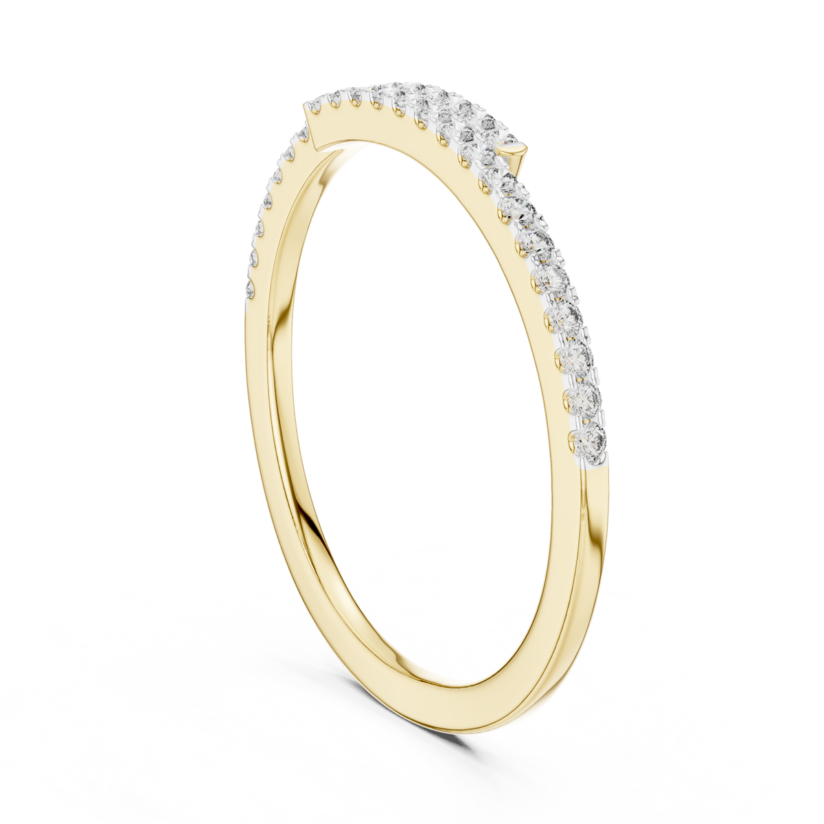 Overlapping Dual Row Pave Set Lab Grown Diamond Ring