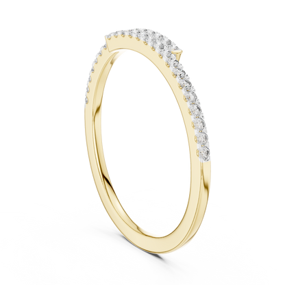 Overlapping Dual Row Pave Set Lab Grown Diamond Ring