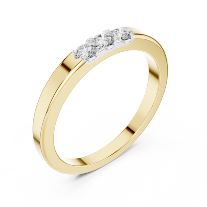 Three Stone Flush Set Lab Grown Diamond Ring