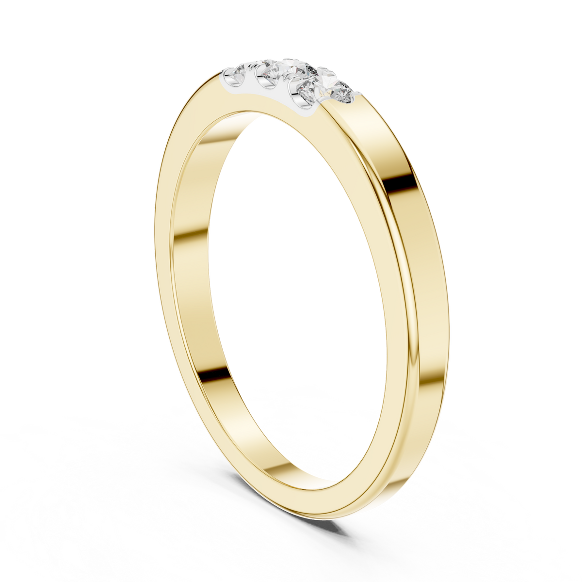Three Stone Flush Set Lab Grown Diamond Ring