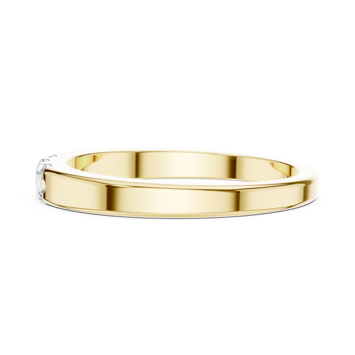 Three Stone Flush Set Lab Grown Diamond Ring