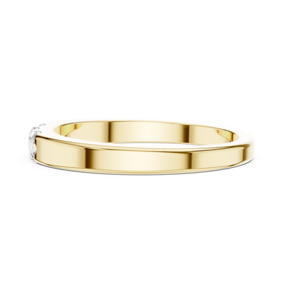 Three Stone Flush Set Lab Grown Diamond Ring