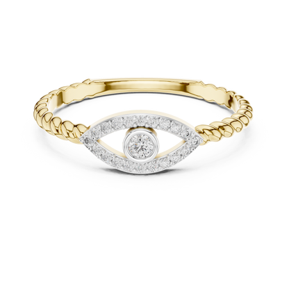 Evil Eye Bezel Set Lab Grown Diamond Ring
