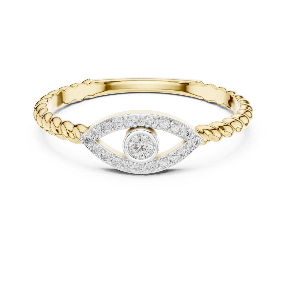 Evil Eye Bezel Set Lab Grown Diamond Ring