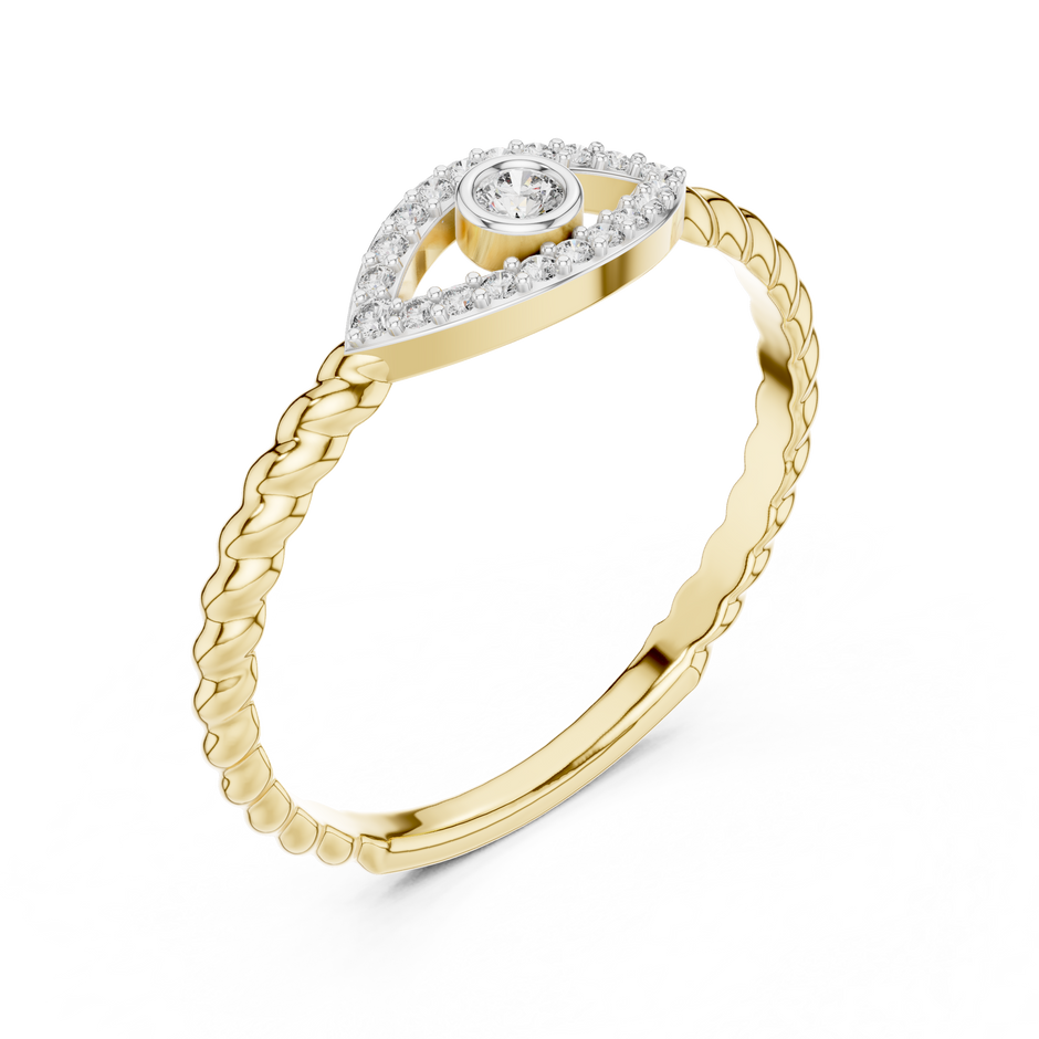 Evil Eye Bezel Set Lab Grown Diamond Ring