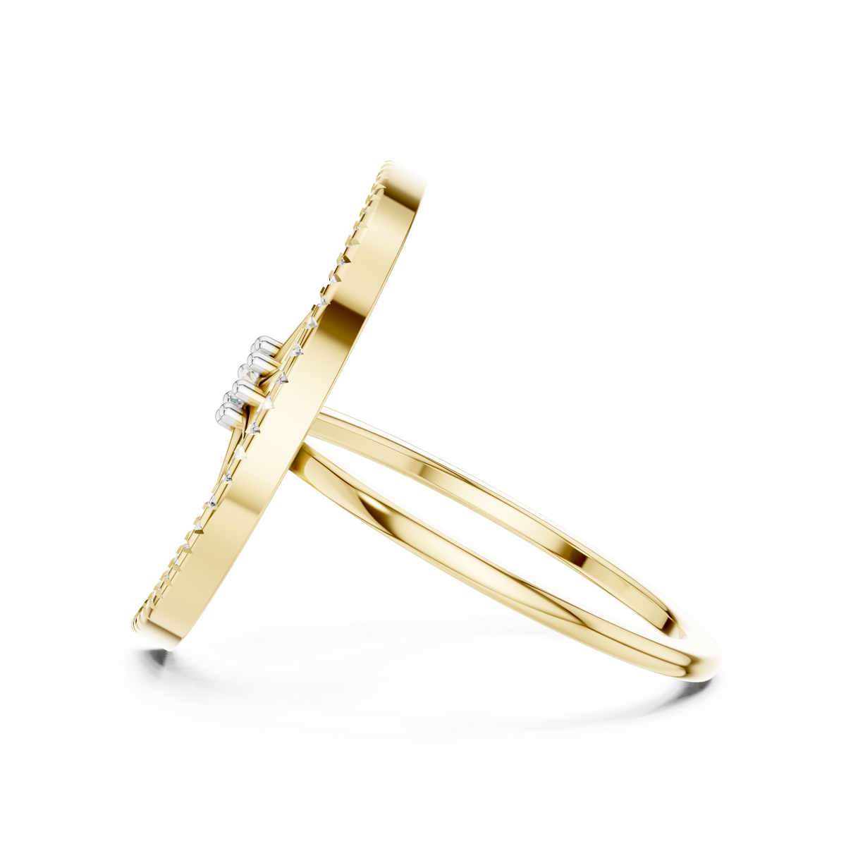 Celestial Star and Crescent Moon Lab Grown Diamond Ring