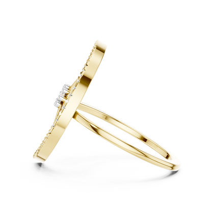 Celestial Star and Crescent Moon Lab Grown Diamond Ring