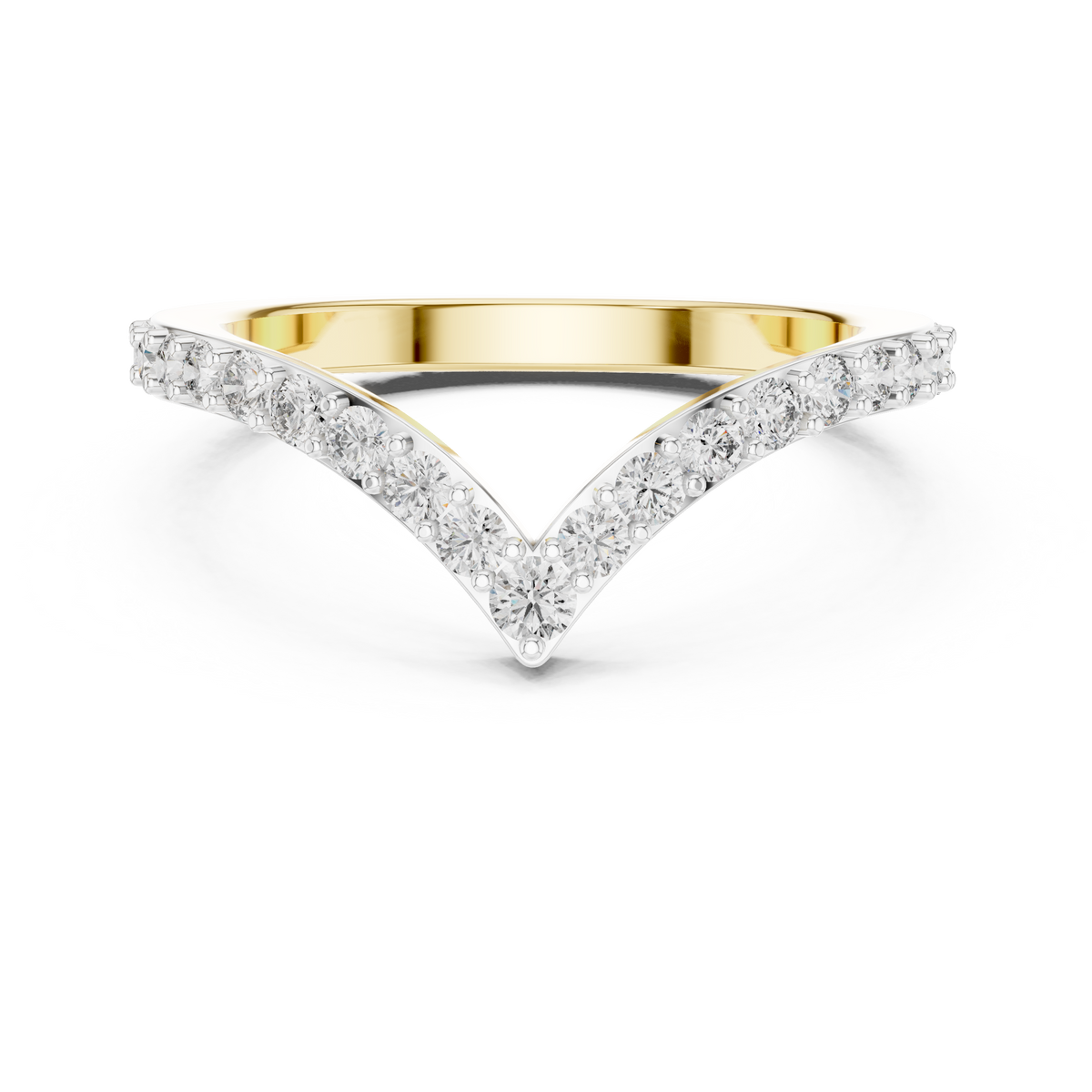 V-Shaped Contour Lab Grown Diamond Ring