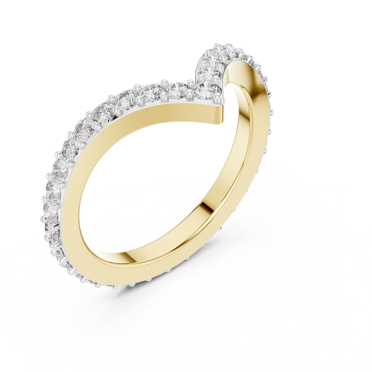V-Shaped Contour Lab Grown Diamond Ring
