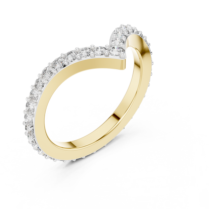 V-Shaped Contour Lab Grown Diamond Ring