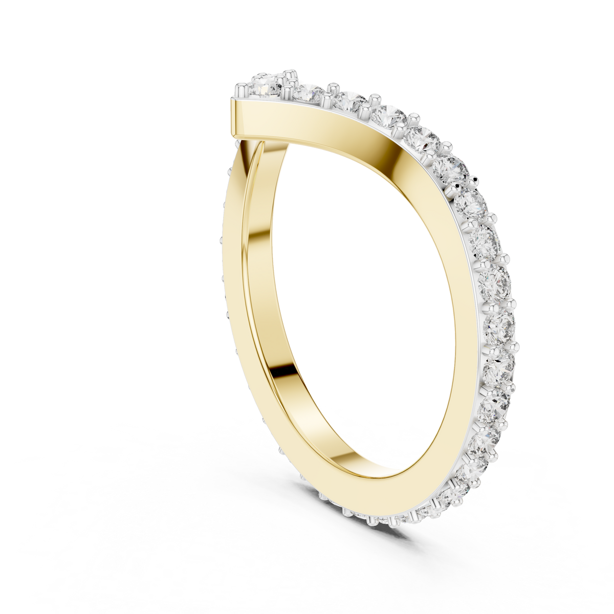 V-Shaped Contour Lab Grown Diamond Ring