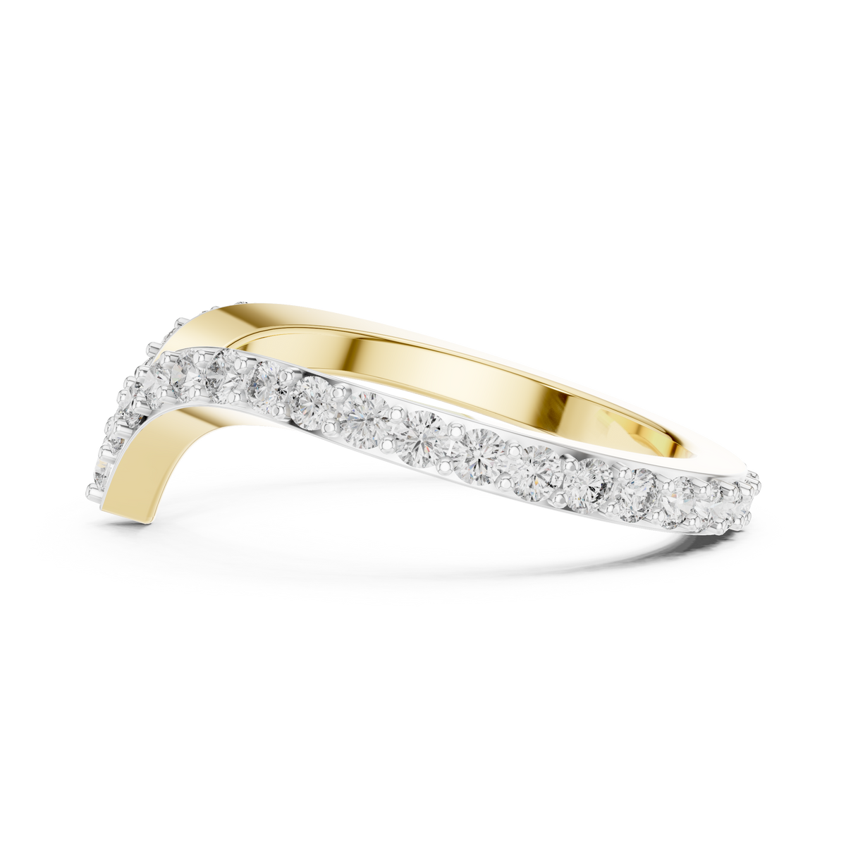 V-Shaped Contour Lab Grown Diamond Ring