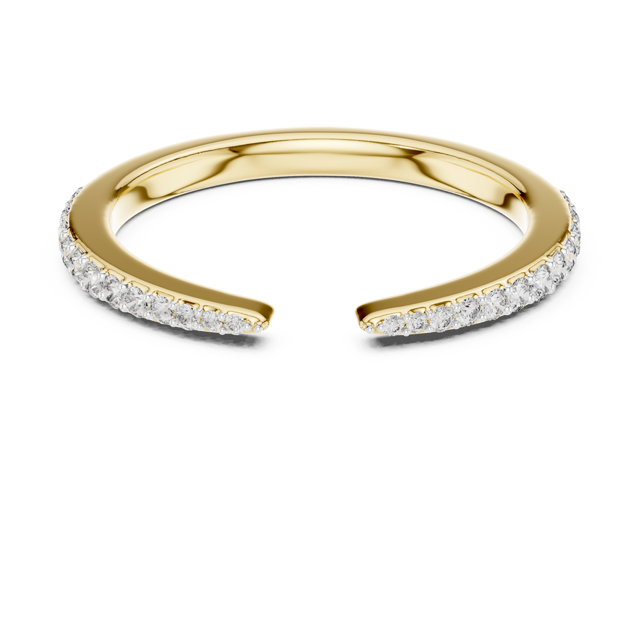 Open Gap Pave Set Half Band Lab Grown Diamond Ring