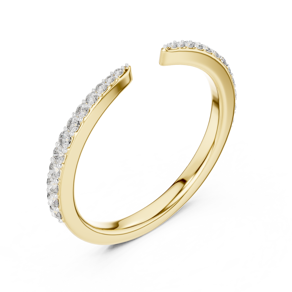 Open Gap Pave Set Half Band Lab Grown Diamond Ring