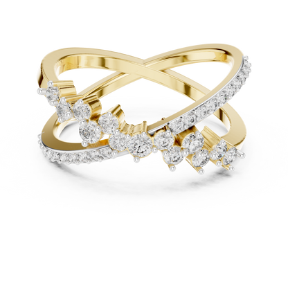Crossover Multi-Row Lab Grown Diamond Ring