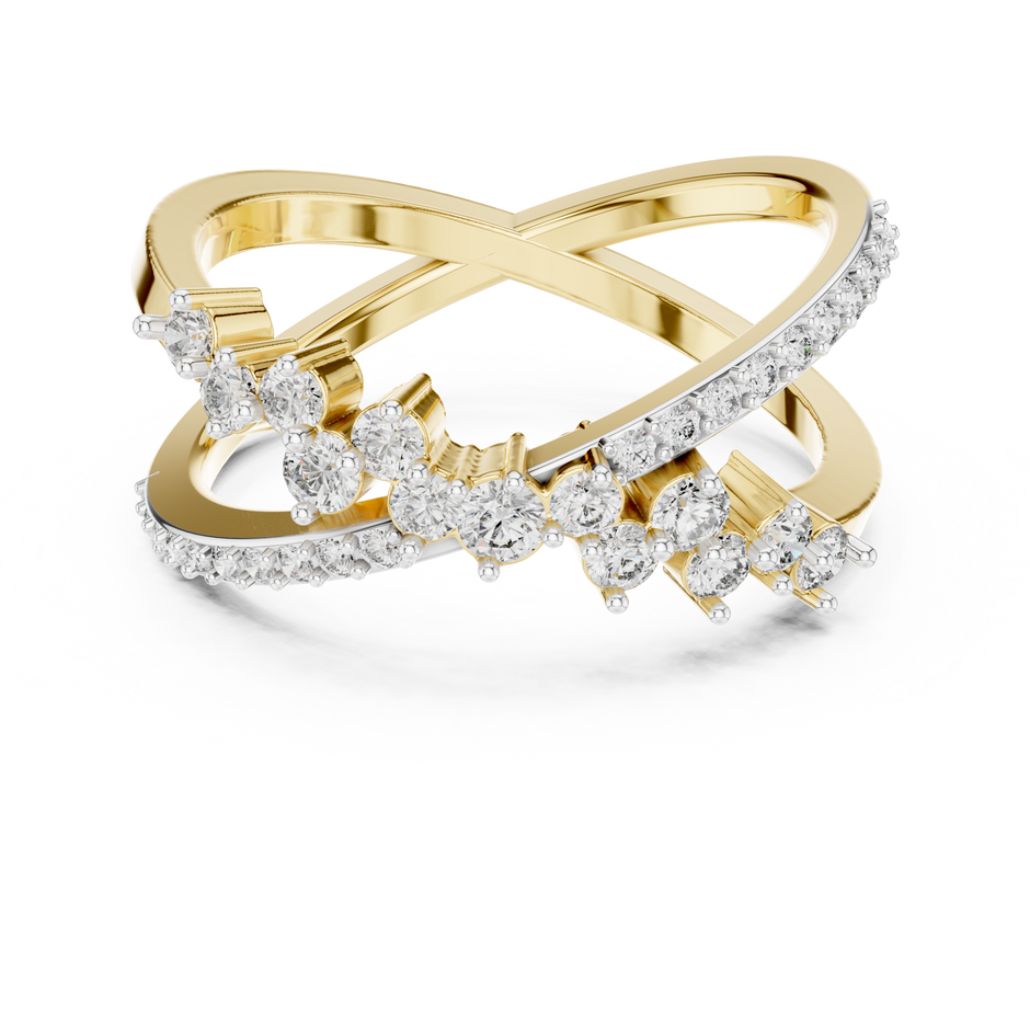 Crossover Multi-Row Lab Grown Diamond Ring