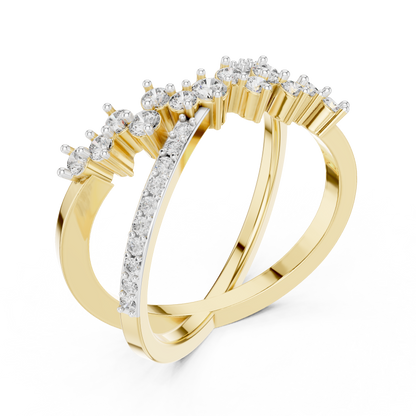 Crossover Multi-Row Lab Grown Diamond Ring