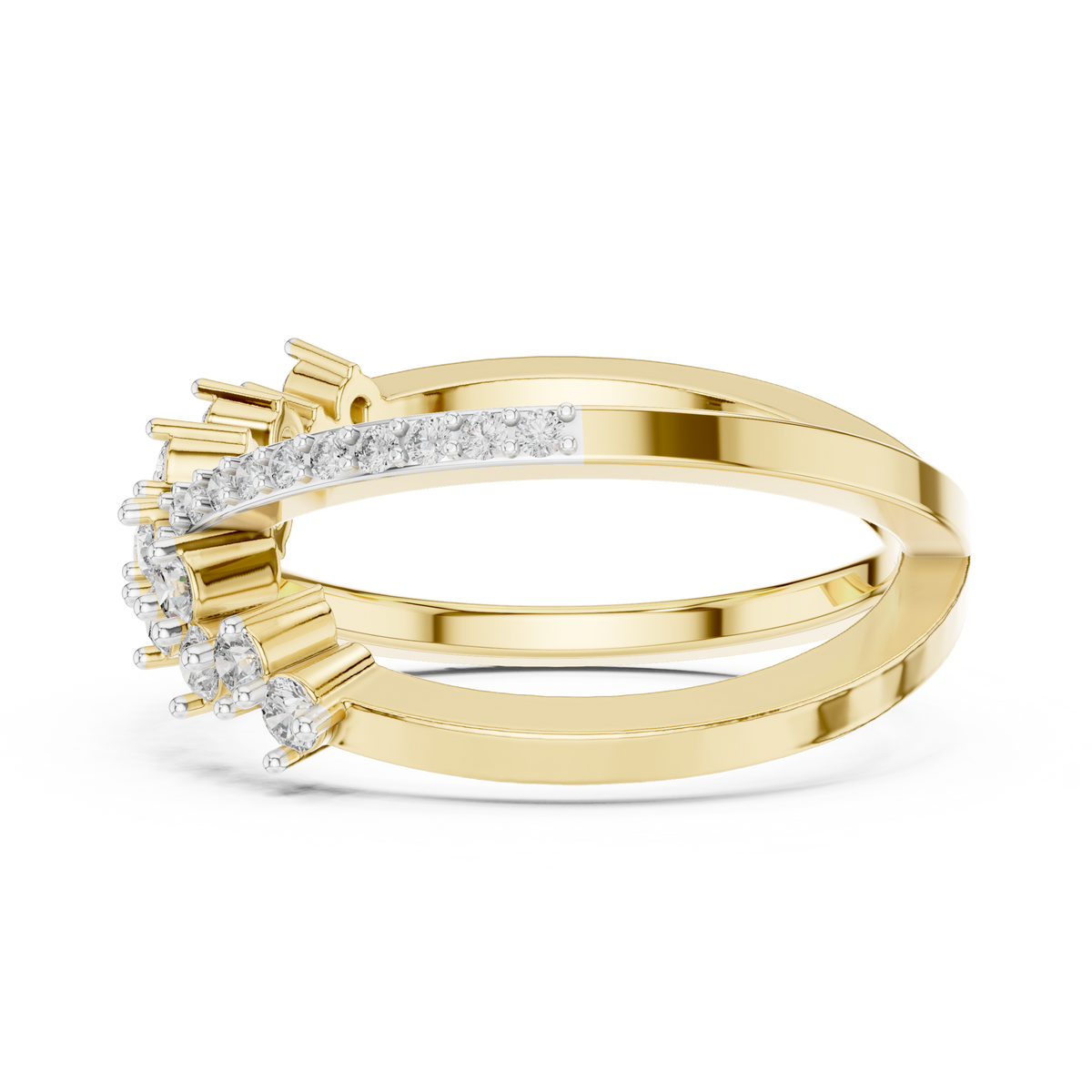 Crossover Multi-Row Lab Grown Diamond Ring