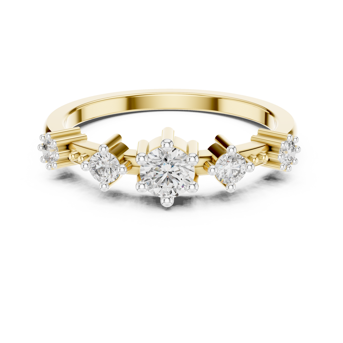 Multi-Stone Prong Set Solitaire Lab Grown Diamond Ring